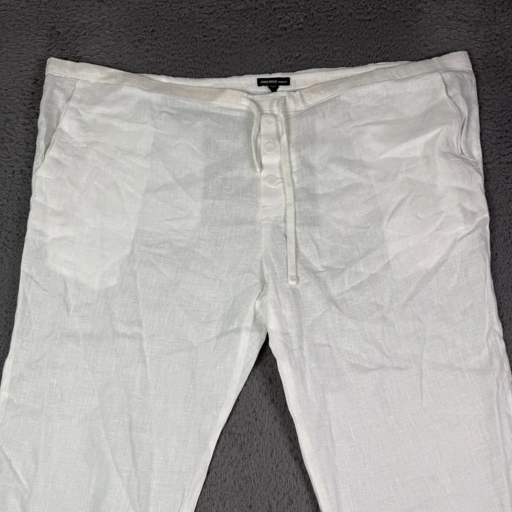James Perse Pants Mens Size 3 (44x30) 100% Linen Drawstring Relaxed Trouser